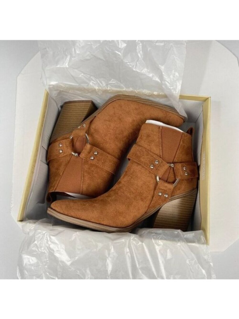 Women's Bootie YOKI Ankle Boots Goldie Harness Bootie Size 7 Muriel Rust New